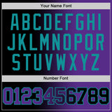 Custom Black Purple-Teal Authentic Gradient Fashion Basketball Jersey