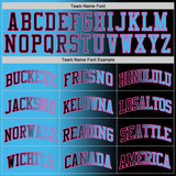 Custom Black Sky Blue-Pink Authentic Gradient Fashion Basketball Jersey