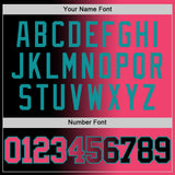 Custom Black Neon Pink-Teal Authentic Gradient Fashion Basketball Jersey