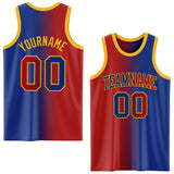 Custom Royal Red-Gold Authentic Gradient Fashion Basketball Jersey