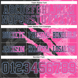 Custom Black Pink-Light Blue Mesh Authentic Gradient Fashion Scratch Football Jersey