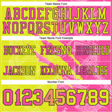 Custom Neon Yellow Pink-Black Mesh Authentic Gradient Fashion Scratch Football Jersey