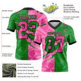 Custom Grass Green Pink-Black Mesh Authentic Gradient Fashion Scratch Football Jersey