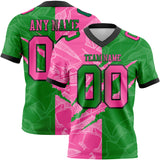 Custom Grass Green Pink-Black Mesh Authentic Gradient Fashion Scratch Football Jersey