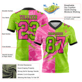 Custom Neon Green Pink-Black Mesh Authentic Gradient Fashion Scratch Football Jersey
