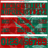 Custom Red Kelly Green-Black Mesh Authentic Gradient Fashion Scratch Football Jersey