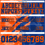 Custom Royal Orange-Black Mesh Authentic Gradient Fashion Scratch Football Jersey