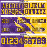 Custom Purple Yellow-Black Mesh Authentic Gradient Fashion Scratch Football Jersey