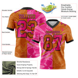 Custom Texas Orange Hot Pink-Black Mesh Authentic Gradient Fashion Scratch Football Jersey