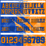 Custom Thunder Blue Bay Orange-Black Mesh Authentic Gradient Fashion Scratch Football Jersey