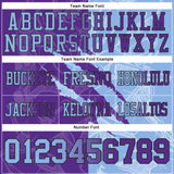 Custom Purple Light Blue-Black Mesh Authentic Gradient Fashion Scratch Football Jersey