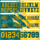 Custom Teal Yellow-Black Mesh Authentic Gradient Fashion Scratch Football Jersey