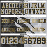 Custom Black Gray-Old Gold Mesh Authentic Gradient Fashion Scratch Football Jersey