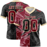 Custom Black Crimson-Cream Mesh Authentic Gradient Fashion Scratch Football Jersey