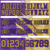 Custom Purple Old Gold-Black Mesh Authentic Gradient Fashion Scratch Football Jersey