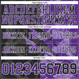 Custom Black Purple-White Mesh Authentic Gradient Fashion Scratch Football Jersey