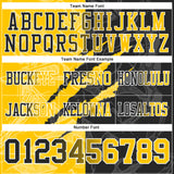 Custom Black Yellow-White Mesh Authentic Gradient Fashion Scratch Football Jersey