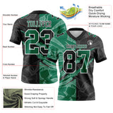 Custom Black Kelly Green-White Mesh Authentic Gradient Fashion Scratch Football Jersey