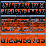 Custom Black Orange-Light Blue Mesh Authentic Gradient Square Shape 7V7 Flag Football Jersey
