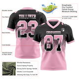 Custom Black Light Pink-White Mesh Authentic Gradient Square Shape 7V7 Flag Football Jersey