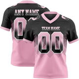 Custom Black Light Pink-White Mesh Authentic Gradient Square Shape 7V7 Flag Football Jersey