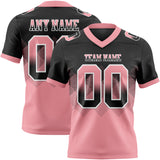 Custom Black Medium Pink-White Mesh Authentic Gradient Square Shape 7V7 Flag Football Jersey