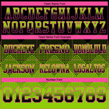 Custom Black Neon Green-Pink Mesh Authentic Gradient Square Shape 7V7 Flag Football Jersey