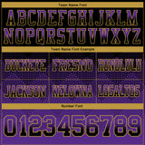 Custom Black Purple-Old Gold Mesh Authentic Gradient Square Shape 7V7 Flag Football Jersey