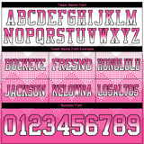 Custom White Pink-Black Mesh Authentic Gradient Square Shape 7V7 Flag Football Jersey