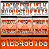 Custom White Orange-Black Mesh Authentic Gradient Square Shape 7V7 Flag Football Jersey