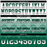 Custom White Kelly Green-Black Mesh Authentic Gradient Square Shape 7V7 Flag Football Jersey