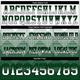 Custom White Green-Black Mesh Authentic Gradient Square Shape 7V7 Flag Football Jersey