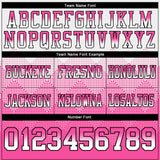 Custom White Hot Pink-Black Mesh Authentic Gradient Square Shape 7V7 Flag Football Jersey