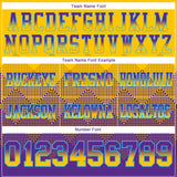 Custom Yellow Purple-Sky Blue Mesh Authentic Gradient Square Shape 7V7 Flag Football Jersey
