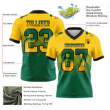 Custom Yellow Kelly Green-Black Mesh Authentic Gradient Square Shape 7V7 Flag Football Jersey