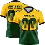 Custom Yellow Green-Black Mesh Authentic Gradient Square Shape 7V7 Flag Football Jersey