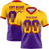 Custom Yellow Purple-Red Mesh Authentic Gradient Square Shape 7V7 Flag Football Jersey