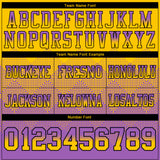 Custom Yellow Medium Purple-Black Mesh Authentic Gradient Square Shape 7V7 Flag Football Jersey