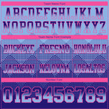 Custom Light Blue Dark Purple-Pink Mesh Authentic Gradient Square Shape Flag Football Jersey
