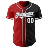 Custom Black White Red-Gray Authentic Gradient Fashion Baseball Jersey