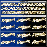 Custom Black White Royal-Old Gold Authentic Gradient Fashion Baseball Jersey