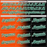Custom Black Kelly Green Orange-White Authentic Gradient Fashion Baseball Jersey