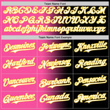 Custom Black White Pink-Yellow Authentic Gradient Fashion Baseball Jersey