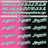 Custom Black White Pink-Kelly Green Authentic Gradient Fashion Baseball Jersey