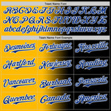 Custom Black Royal Gold-White Authentic Gradient Fashion Baseball Jersey