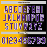 Custom Black Purple Gold-White Authentic Gradient Fashion Baseball Jersey