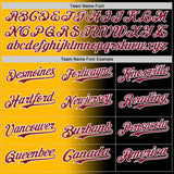 Custom Black Crimson Gold-White Authentic Gradient Fashion Baseball Jersey