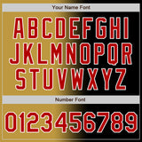 Custom Black Red Old Gold-White Authentic Gradient Fashion Baseball Jersey