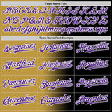 Custom Black Purple Old Gold-White Authentic Gradient Fashion Baseball Jersey