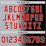 Custom Black Red Gray-White Authentic Gradient Fashion Baseball Jersey